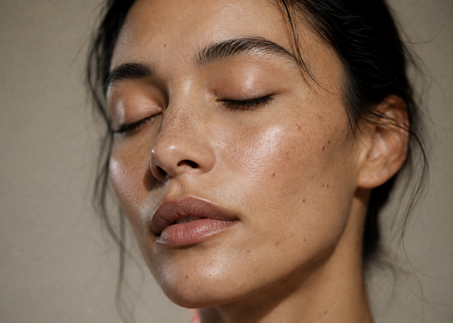 Close-up of skin with points showing what micro-needling addresses