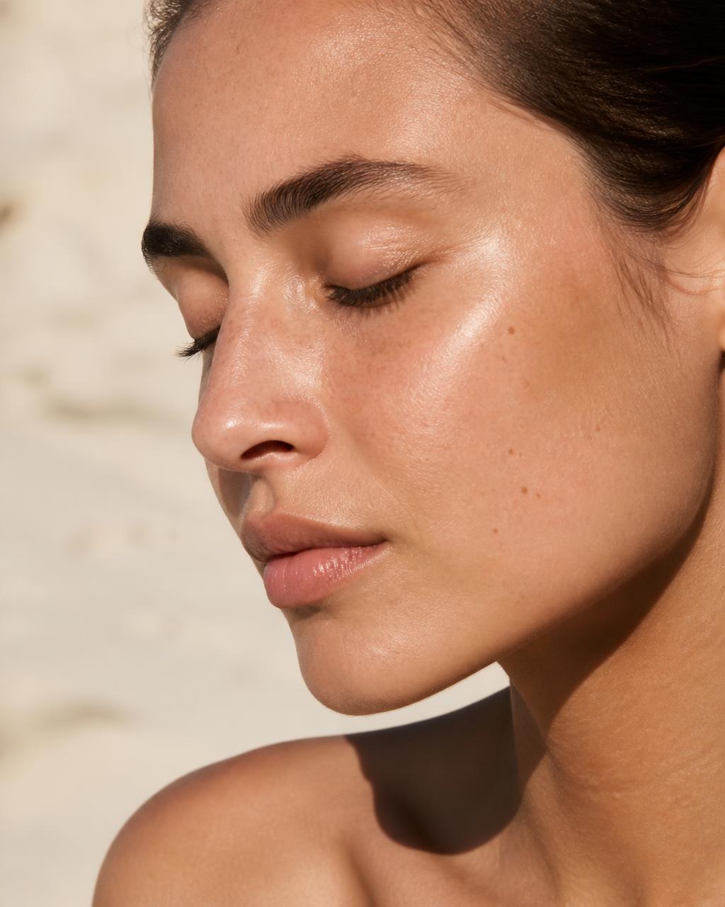 Close-up of skin with points showing what micro-needling addresses